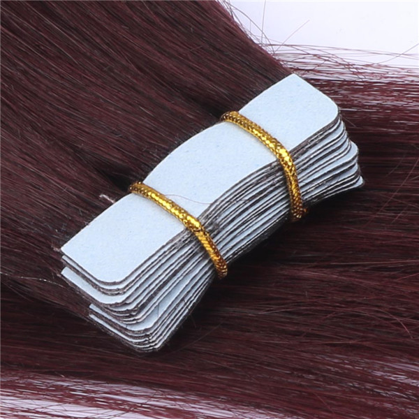 Wholesale High Grade Hair Vendor In China Red 99J Tape In Hair Extension YL197 